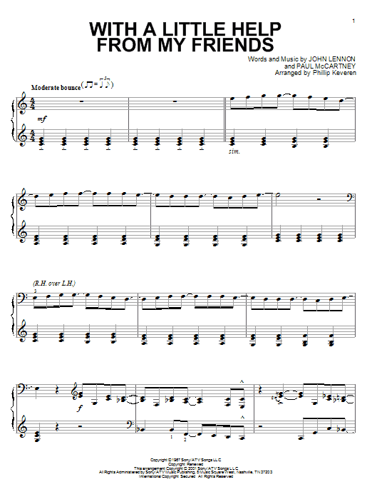 Product gallery: Page 1 of 1 With A Little Help From My Friends (arr. Phillip Keveren), The Beatles