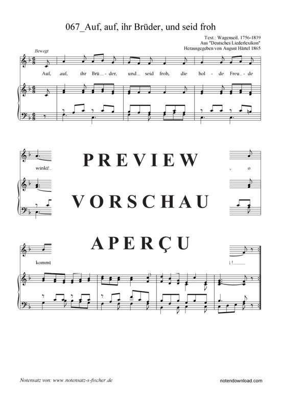 Product gallery: Page 2 of 3 Auf, auf, ihr Brüder, und seid froh , , Piano and Voice