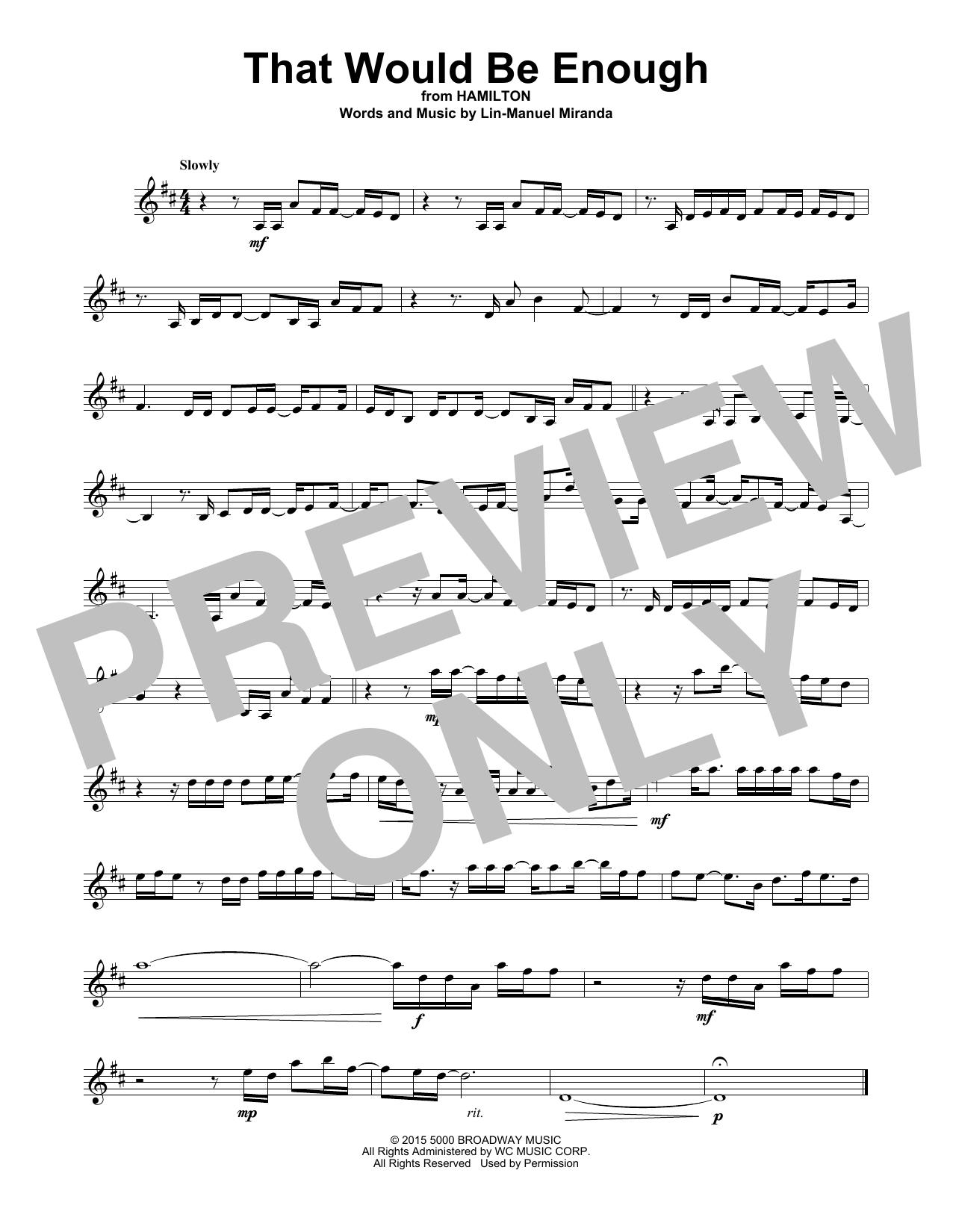 Product gallery: Page 1 of 1 That Would Be Enough (from Hamilton), Lin-Manuel Miranda