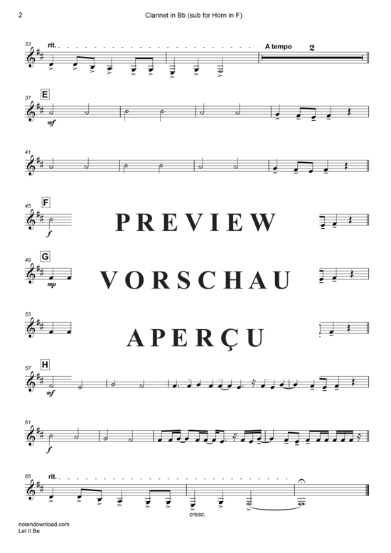 Produktgalerie: Seite 19 von 19 Let It Be , Beatles, The, (Holzbläser Quintett)