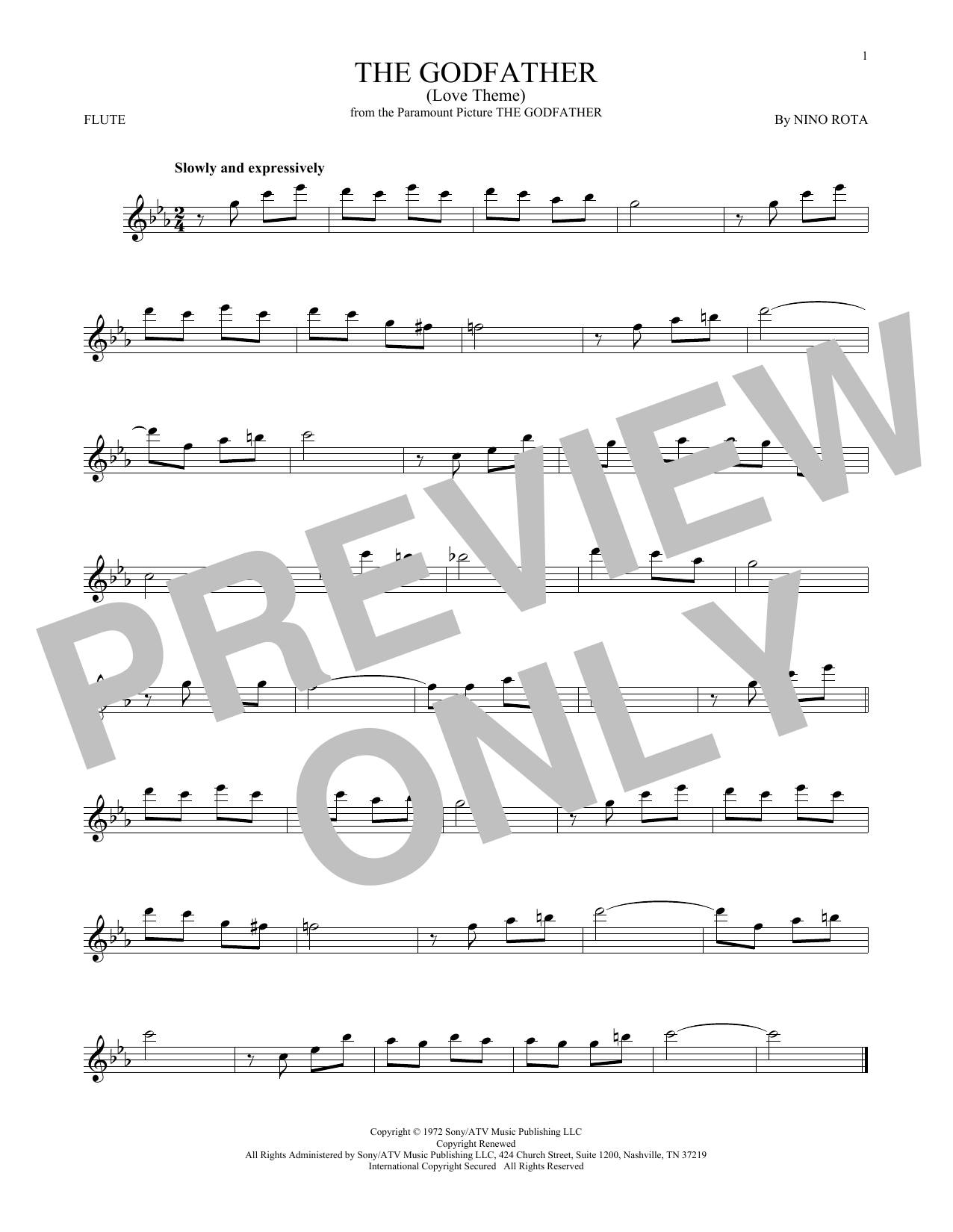 Product gallery: Page 1 of 1 The Godfather (Love Theme), Nino Rota