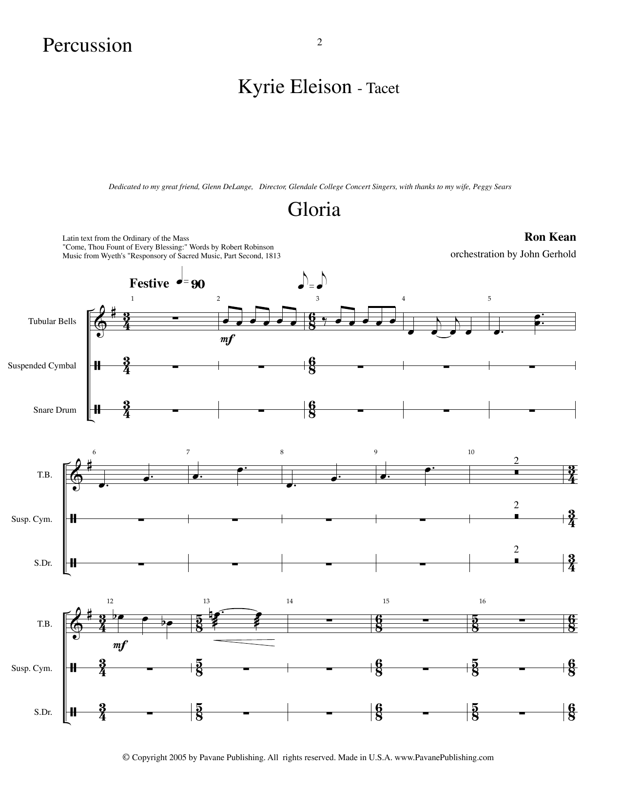 Produktgalerie: Seite 1 von 1 American Mass (Chamber Orchestra) (arr. John Gerhold) - Percussion, Ron Kean, Chor