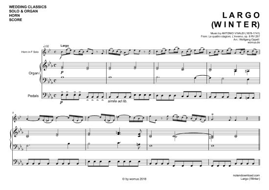 Produktbild zu: Largo (Winter) Antonio Vivaldi (arr. WO)