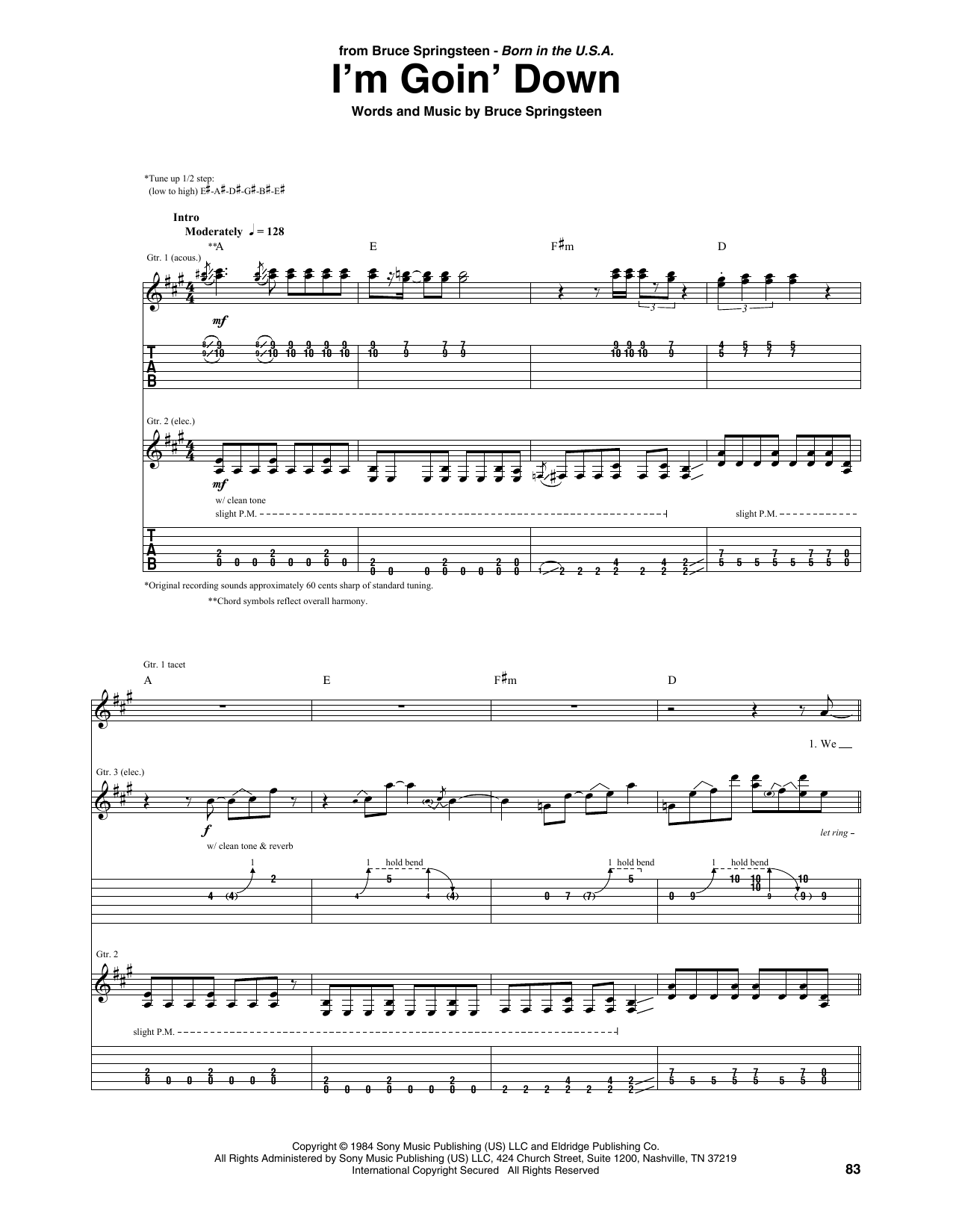 Produktgalerie: Seite 1 von 1 I'm Goin' Down, Bruce Springsteen, Gitarre