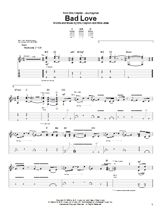 Product gallery: Page 1 of 1 Bad Love, Eric Clapton