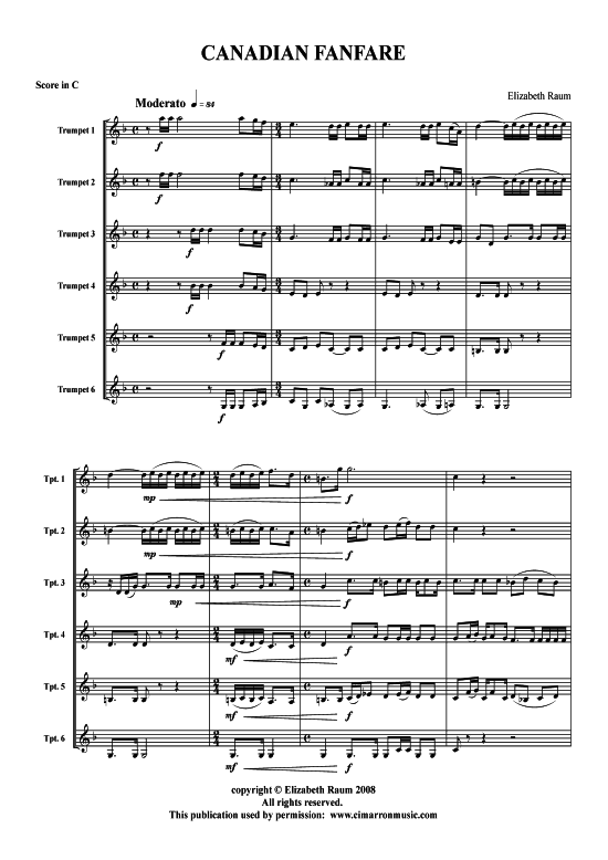 gallery: Canadian Fanfare , , (Trompeten-Ensemble in B un C)