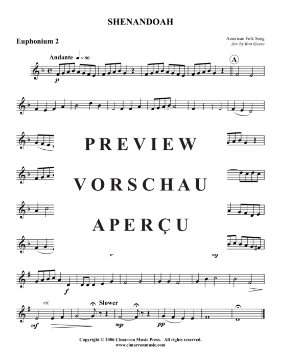 Product gallery: Page 7 of 9 Shenandoah , , (Tuba Quartet: 2x Baritone, 2xTuba)
