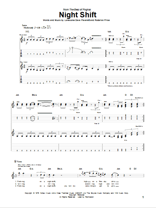 Produktgalerie: Seite 1 von 1 Night Shift, Foghat, Gitarre