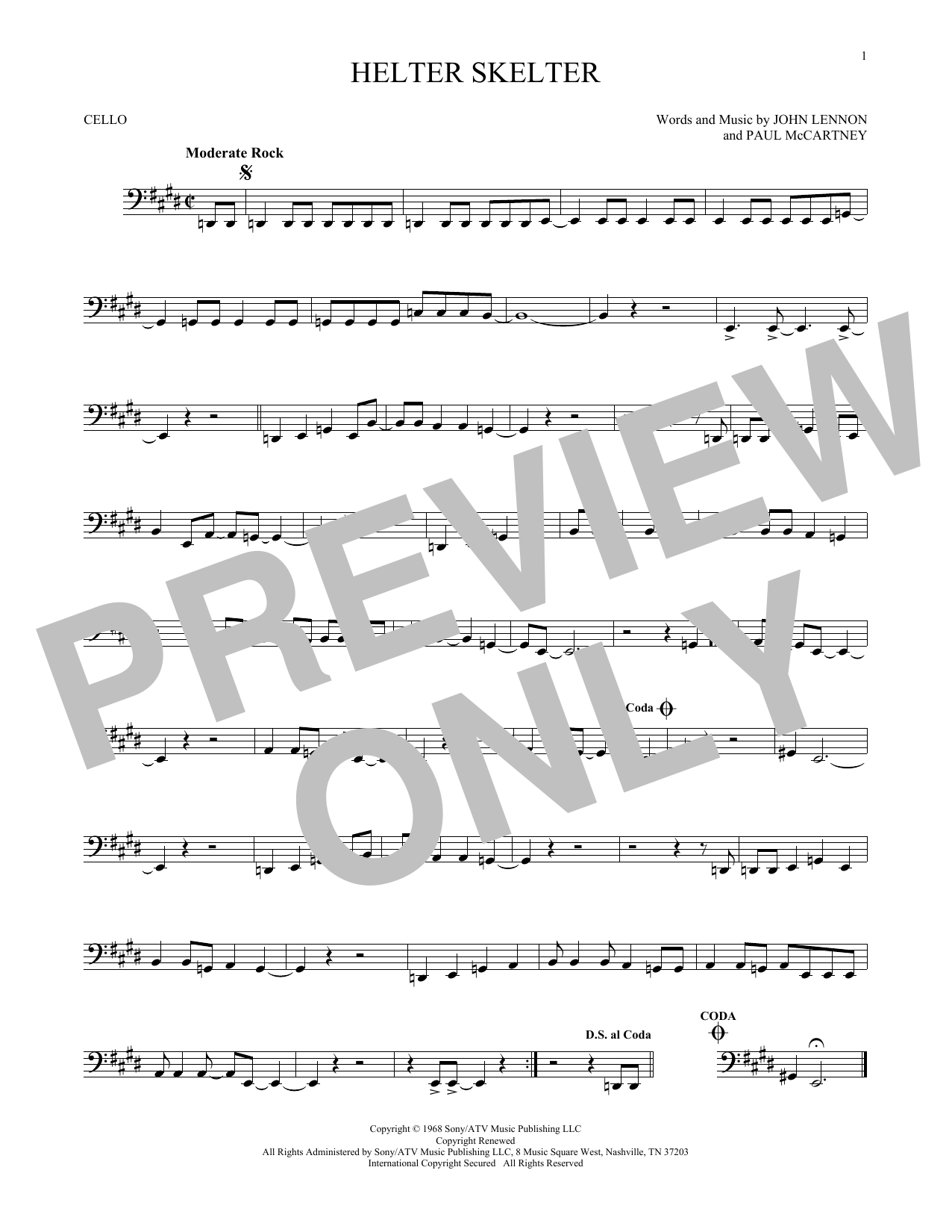 Produktgalerie: Seite 1 von 1 Helter Skelter, The Beatles, Violoncello