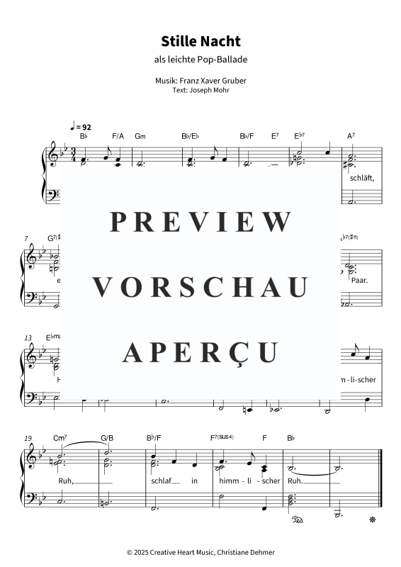 Produktgalerie: Seite 1 von 5 Stille Nacht - als leichte Pop-Ballade, , Klavier Solo