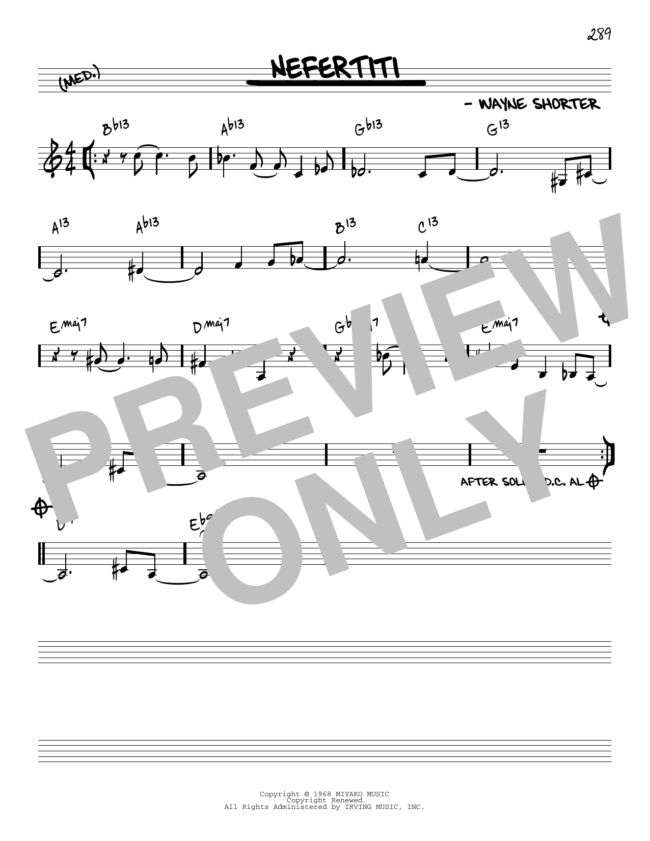 Produktbild zu:  Nefertiti [Reharmonized version] (arr. Jack Grassel) - Wayne Shorter