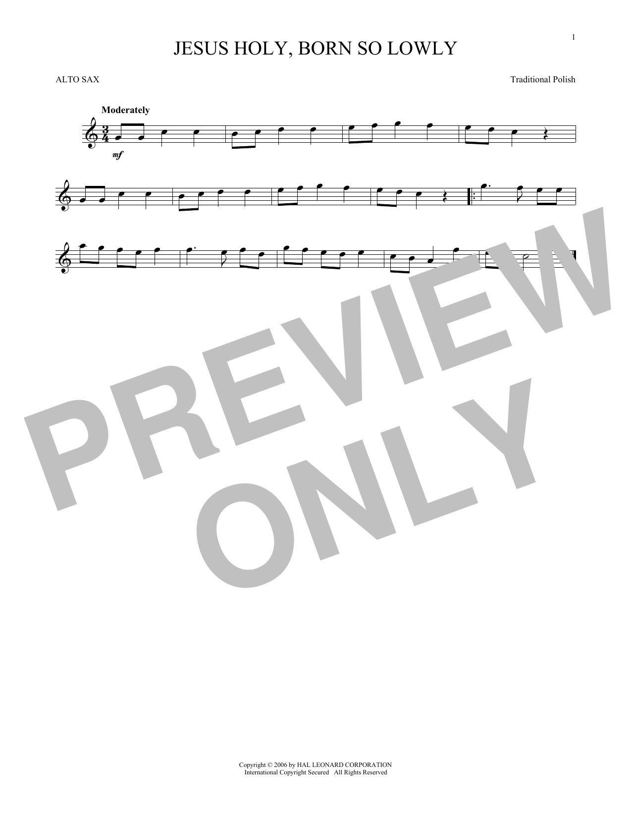 Product gallery: Page 1 of 1 Jesus Holy, Born So Lowly, Traditional Polish