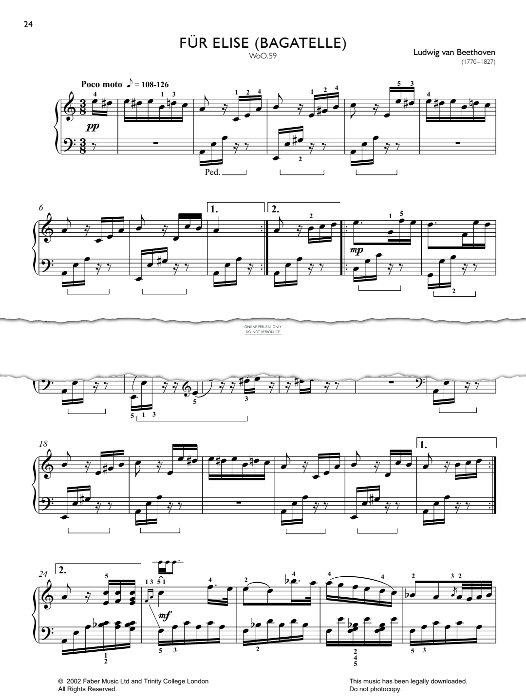 Produktbild zu: Für Elise (‘Bagatelle No.25 in A minor WoO59’)