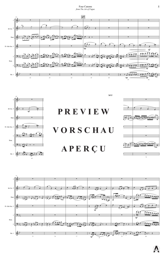 Produktgalerie: Seite 7 von 20 Vier Kanon aus Kunst der Fuge , , (Concert Band)