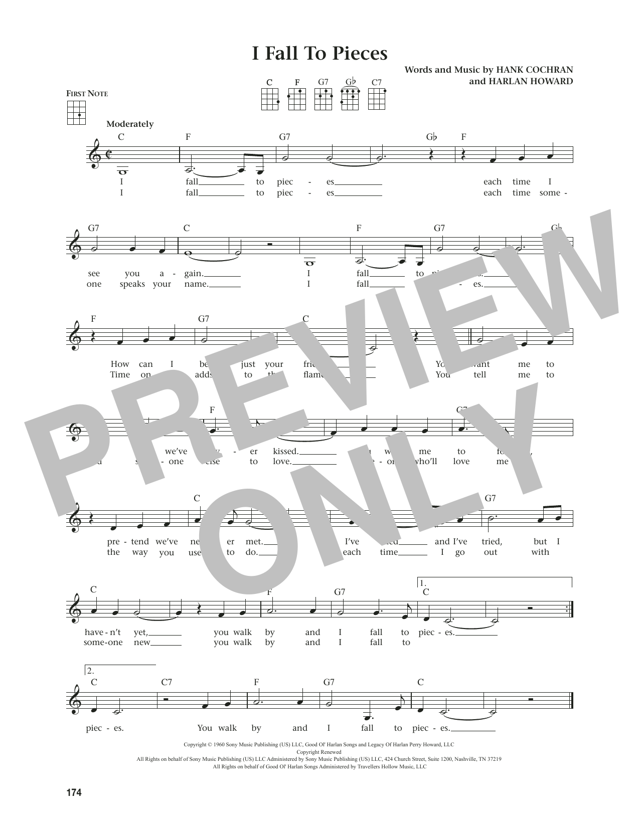 Produktgalerie: Seite 1 von 1 I Fall To Pieces (from The Daily Ukulele) (arr. Jim Beloff), Patsy Cline, Ukulele