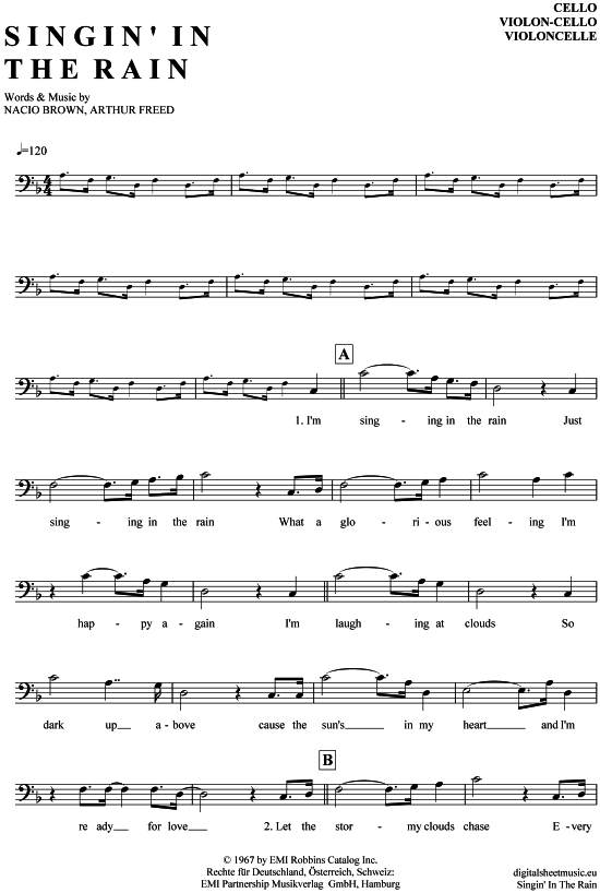 Produktgalerie: Seite 1 von 4 Singin in the rain , Evans, Brian, (Violon-Cello)