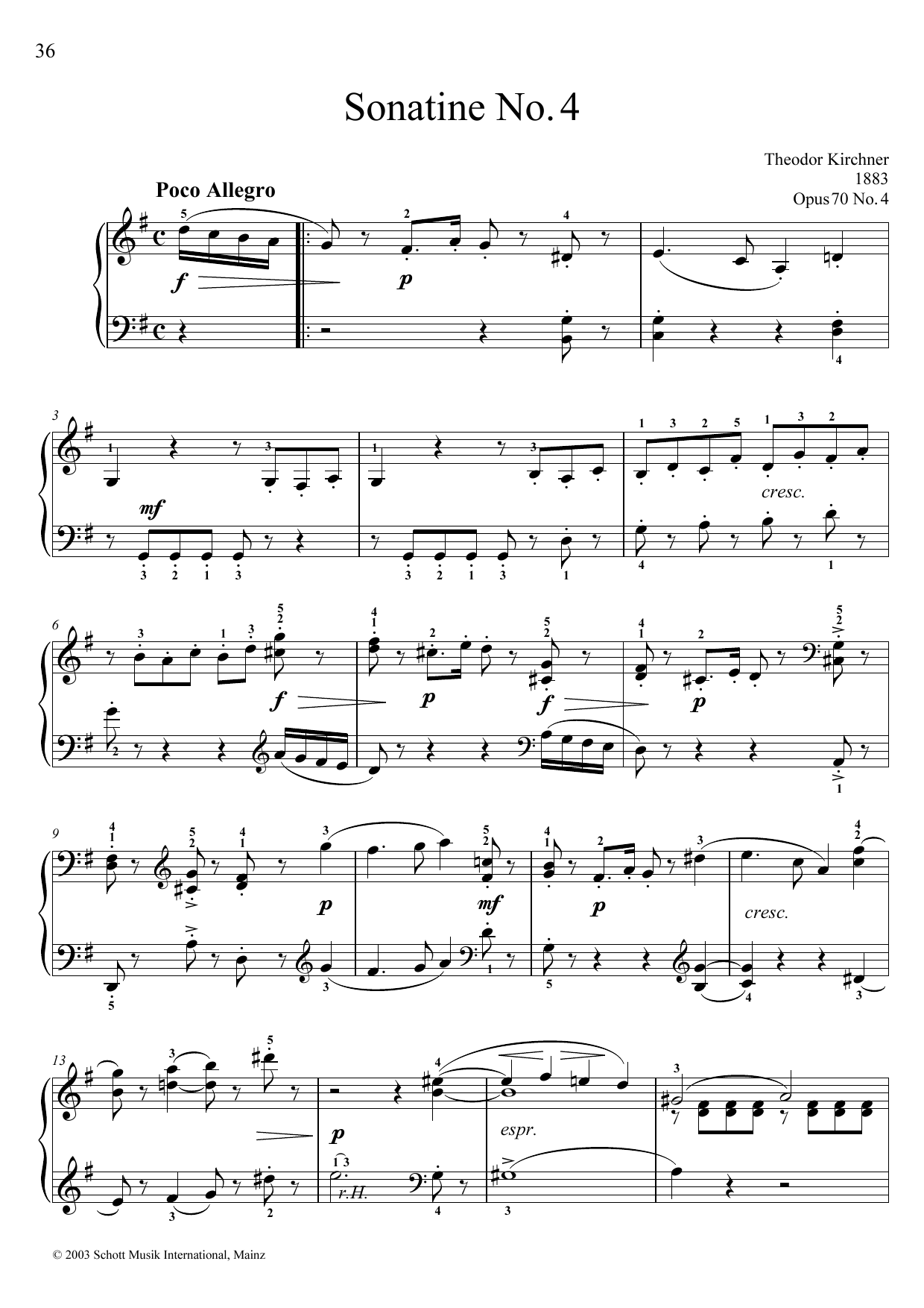 Product gallery: Page 1 of 1 Sonatina No. 4, Theodor Kirchner