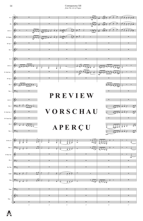 Produktgalerie: Seite 17 von 21 Contrapunctus 12 aus Kunst der Fuge , , (Concert Band)