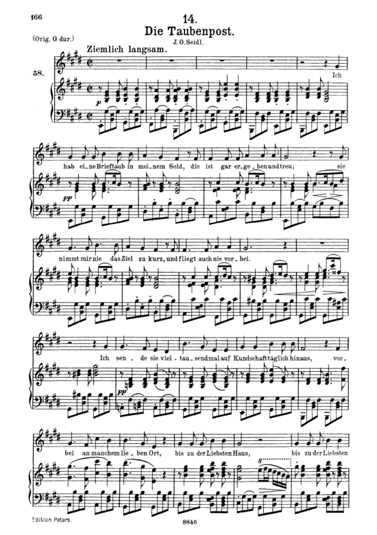 gallery: Die Taubenpost, D.957-14 (Schwanengesang) , ,  (Gesang mittel + Klavier)