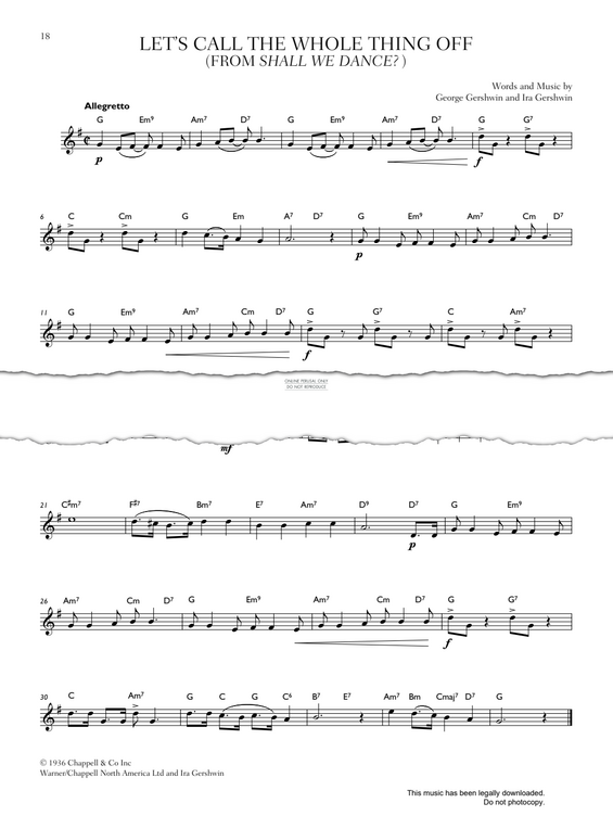 Product gallery: Page 1 of 1 Let's Call The Whole Thing Off, George Gershwin