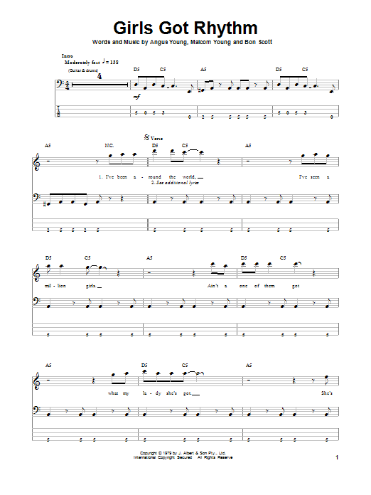 Produktgalerie: Seite 1 von 1 Girls Got Rhythm, AC/DC, E-Bass