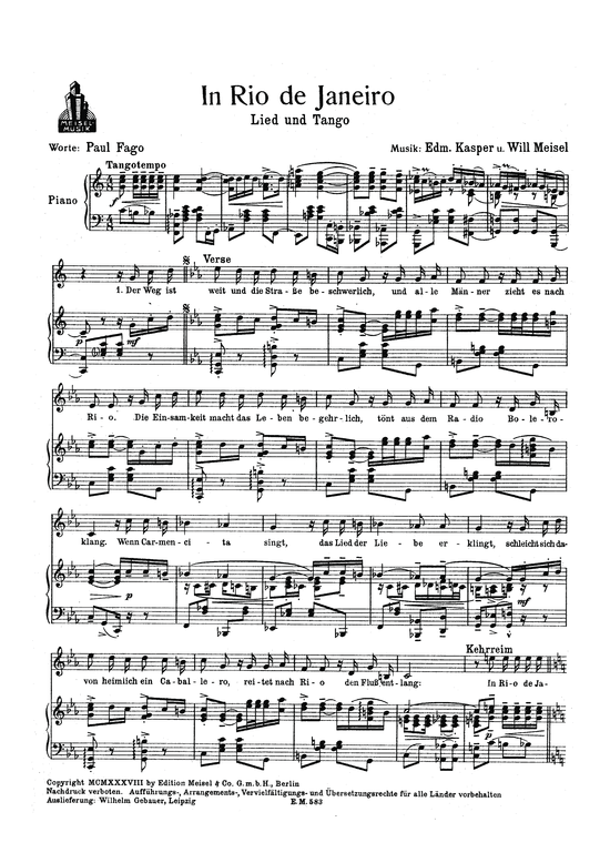 Produktbild zu: In Rio de JaneiroLied und Tango