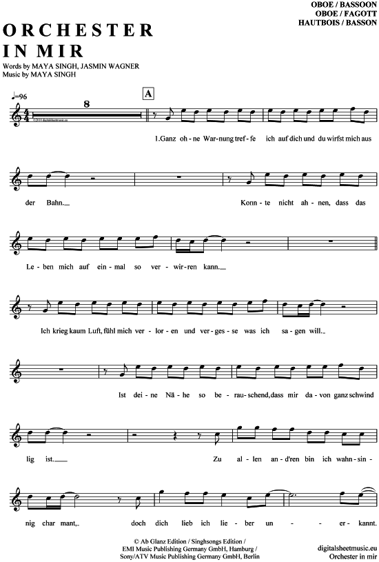 Produktgalerie: Seite 1 von 4 Orchester in mir , Saphir, (Oboe / Fagott)
