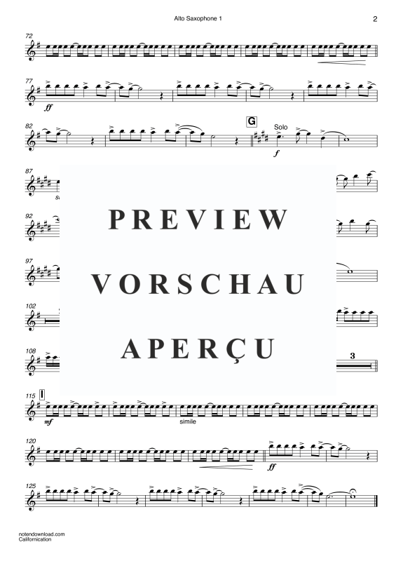 Product gallery: Page 11 of 11 Californication, Red Hot Chili Peppers, (Saxophone Quartet A(S)ATB)