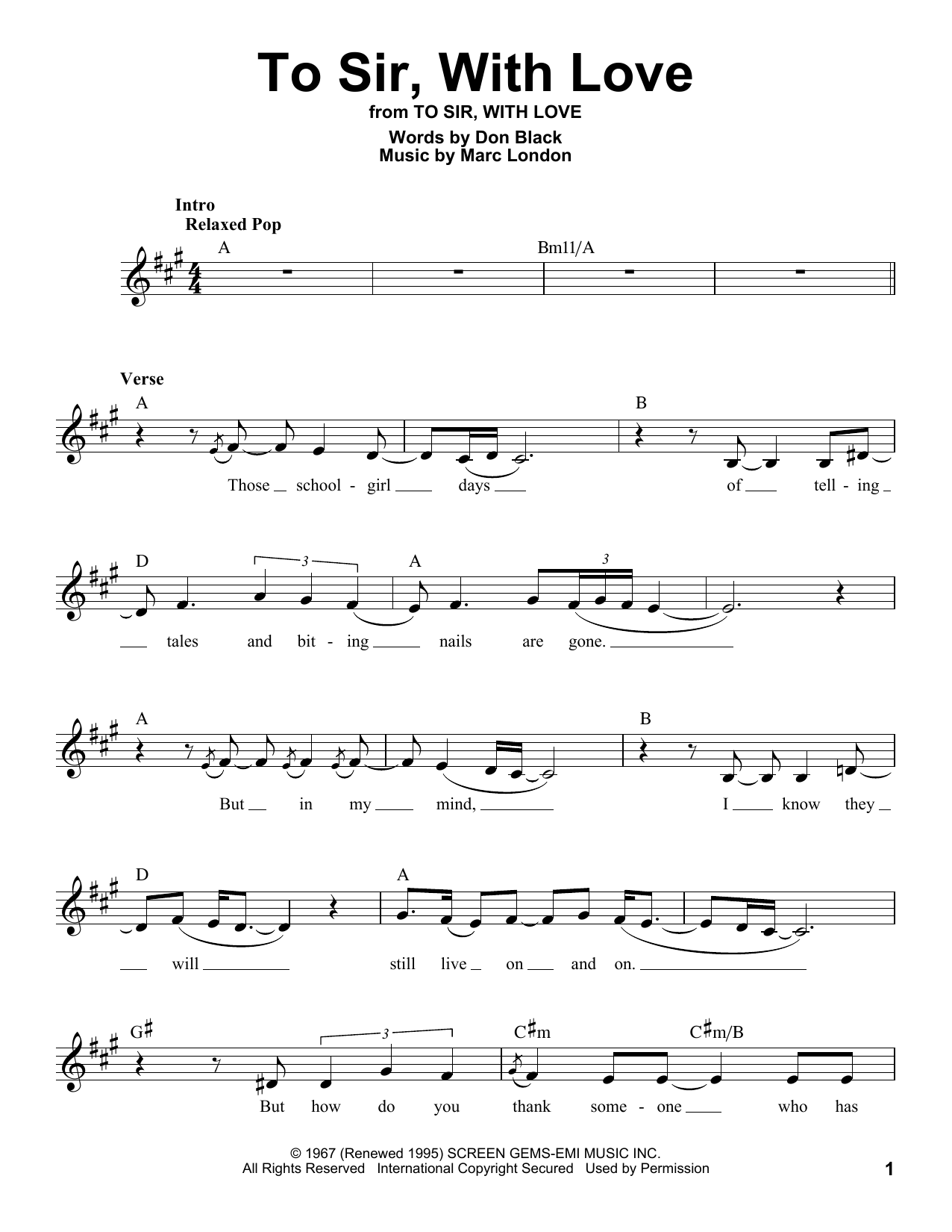 Product picture to: To Sir, With Love