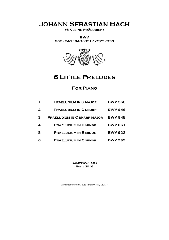cover: 6 Kleine Präludien, , Klavier Solo