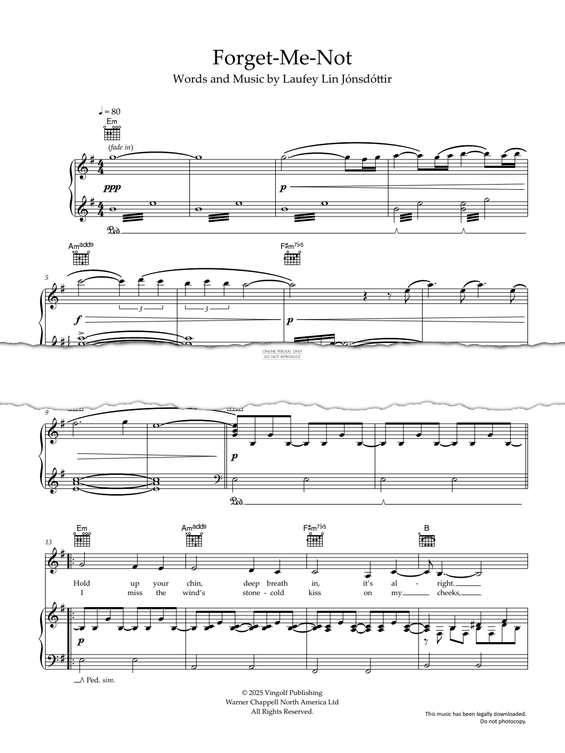 Produktgalerie: Seite 1 von 1 Forget-Me-Not, Laufey, Gesang, Gitarre, Klavier