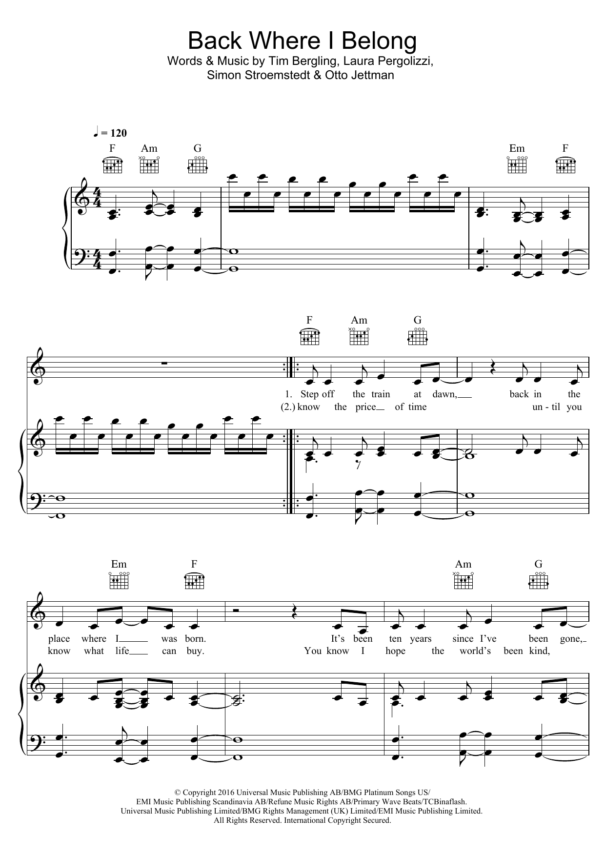 Produktbild zu: Back Where I Belong (featuring Avicii)