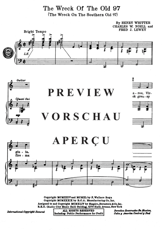 Produktgalerie: Seite 3 von 8 The Wreck Of The Old 97 , Popular Standard, Klavier und Gesang