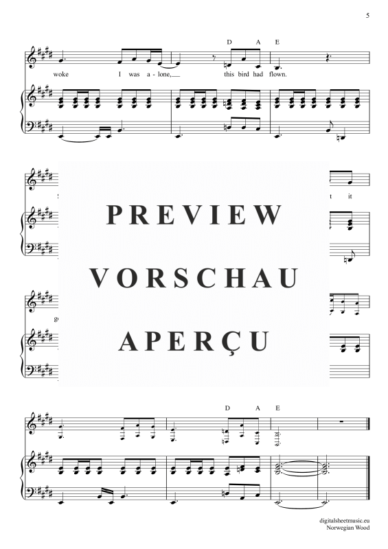 Produktgalerie: Seite 6 von 6 Norwegian Wood, Beatles, The, Gesang mit Klavierbegleitung