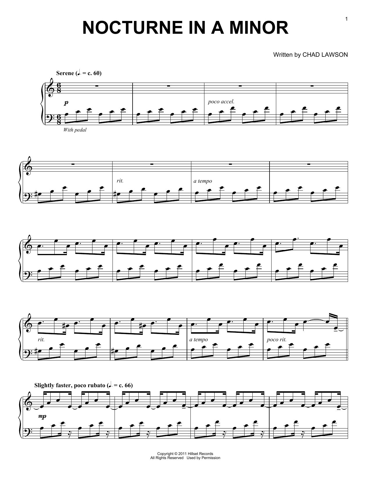 Produktgalerie: Seite 1 von 1 Nocturne In A Minor, Chad Lawson, Klavier