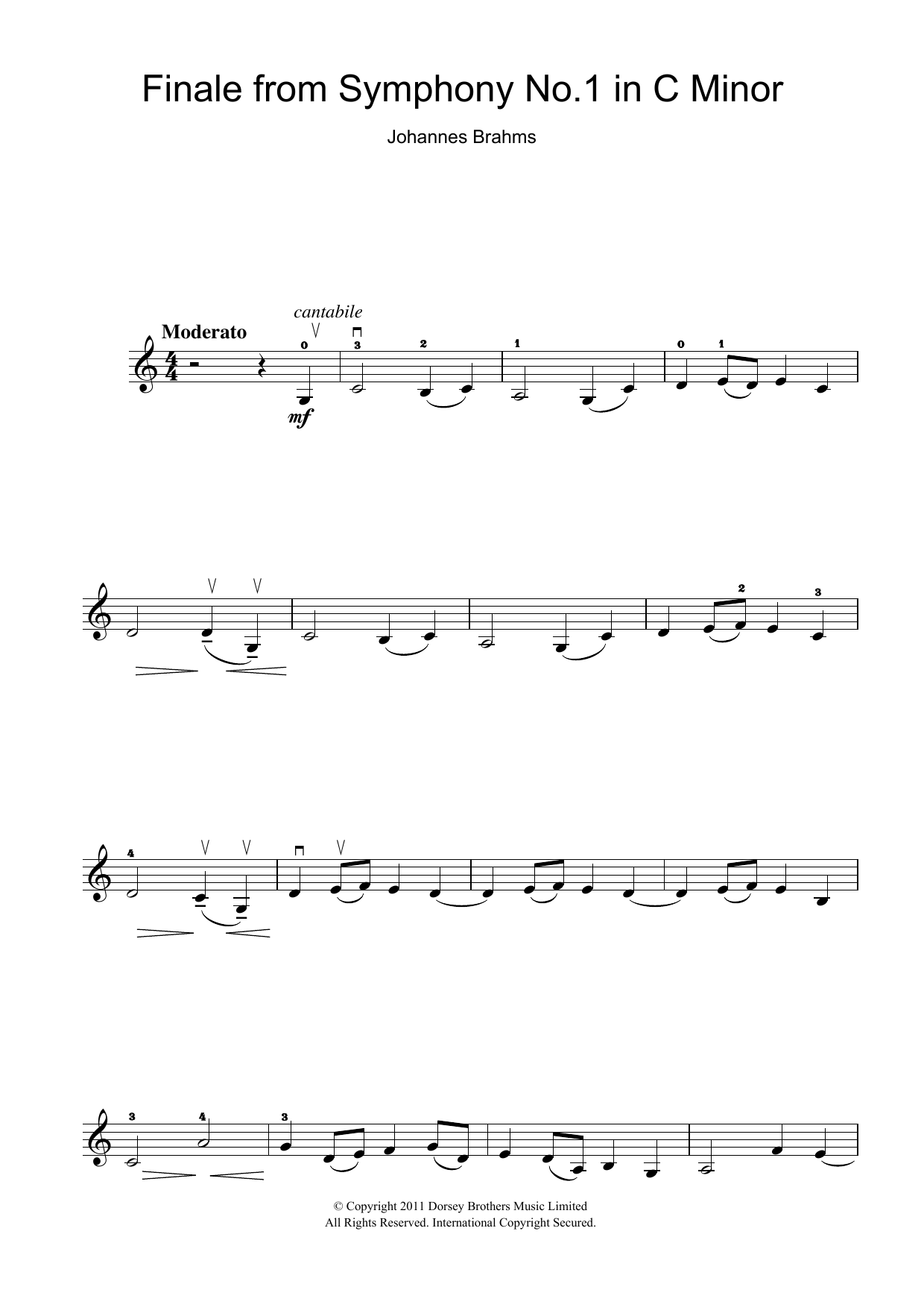 Product gallery: Page 1 of 1 Finale From Symphony No.1 In C Minor, Johannes Brahms