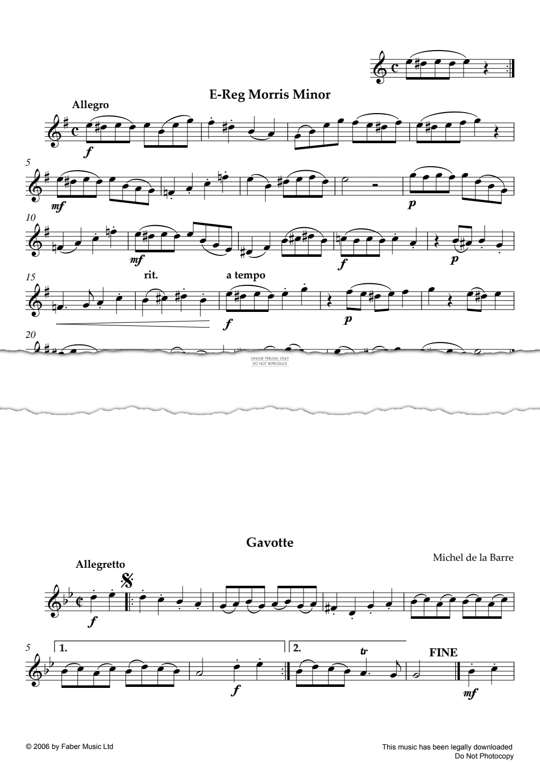Product gallery: Page 1 of 1 E-Reg Morris Minor/Gavotte/Prelude, Sally Adams