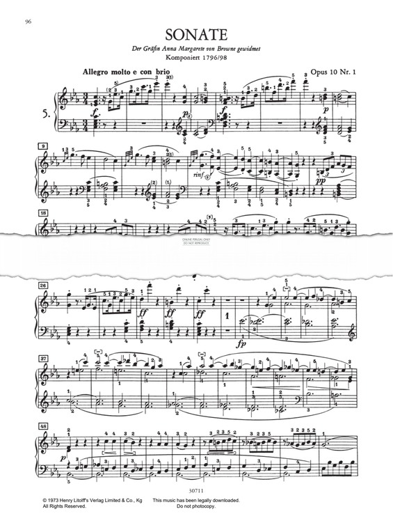 Produktbild zu: Piano Sonata No. 5 In C Minor, Op.10, No.1