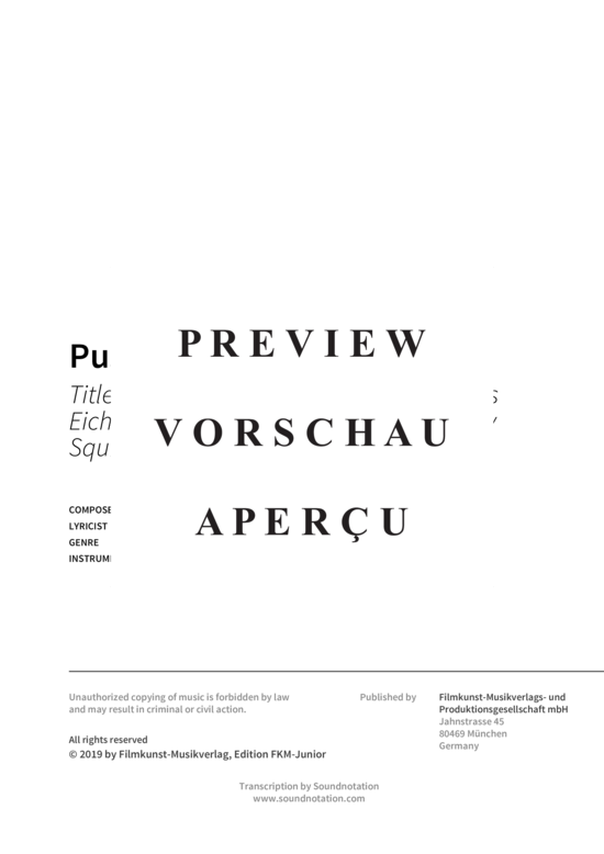Product gallery: Page 3 of 6 Puschel das Eichhorn - Title Song from the TV series Puschel das Eichhorn aka Bannertail-Story of a Grey Squirrel (1984) , , Piano Solo