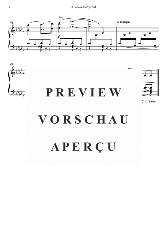 Product gallery: Page 7 of 7 A Blown-Away Leaf - No. 2 from On the Overgrown Path, , Piano Solo