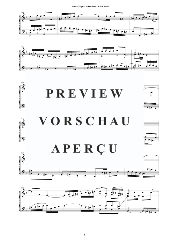 Produktgalerie: Seite 9 von 11 Fuge in D-Moll BWV 964b, , Klavier Solo