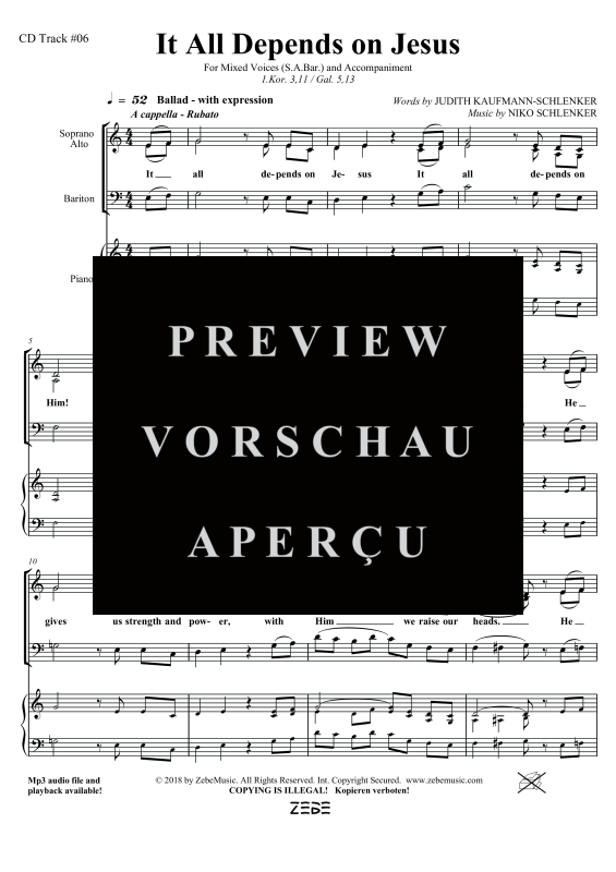 gallery: It All Depends on Jesus, , Gemischter Chor SAM/Solo opt. und Klavier