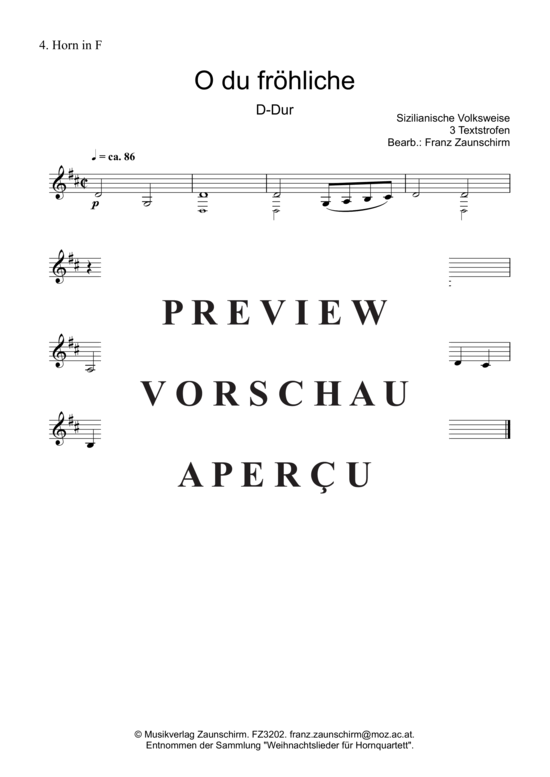 gallery: O du fröhliche , , (Horn-Quartett)