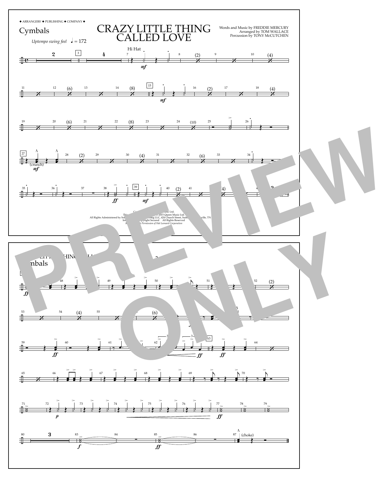 Produktbild zu: Crazy Little Thing Called Love - Cymbals