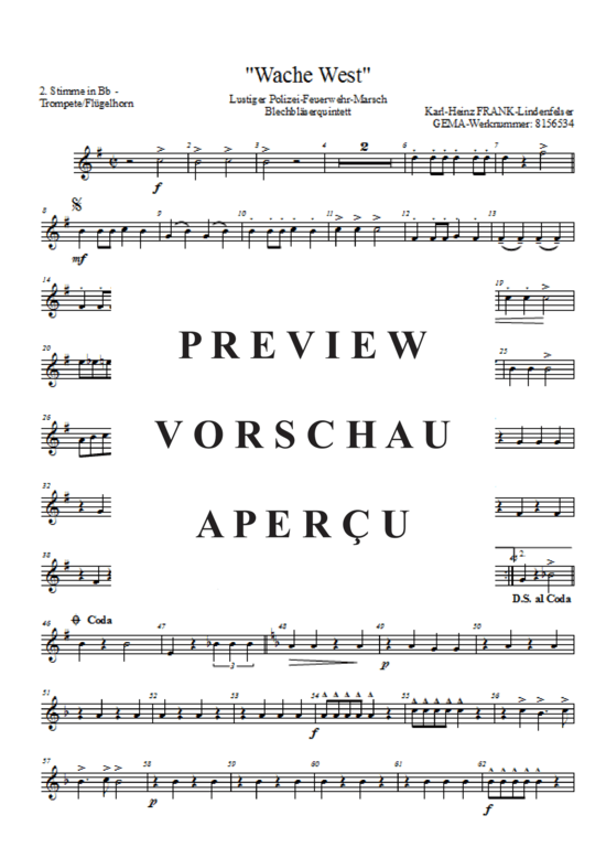 Produktgalerie: Seite 10 von 21 Wache West , , (Blechbläserquintett + Trillerpfeife, Schlagzeug)