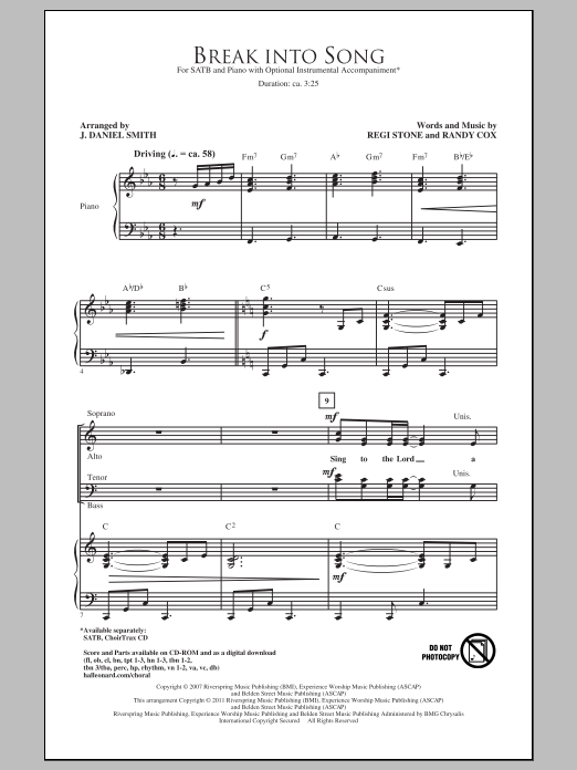 Produktgalerie: Seite 1 von 1 Break Into Song, J. Daniel Smith, Chor