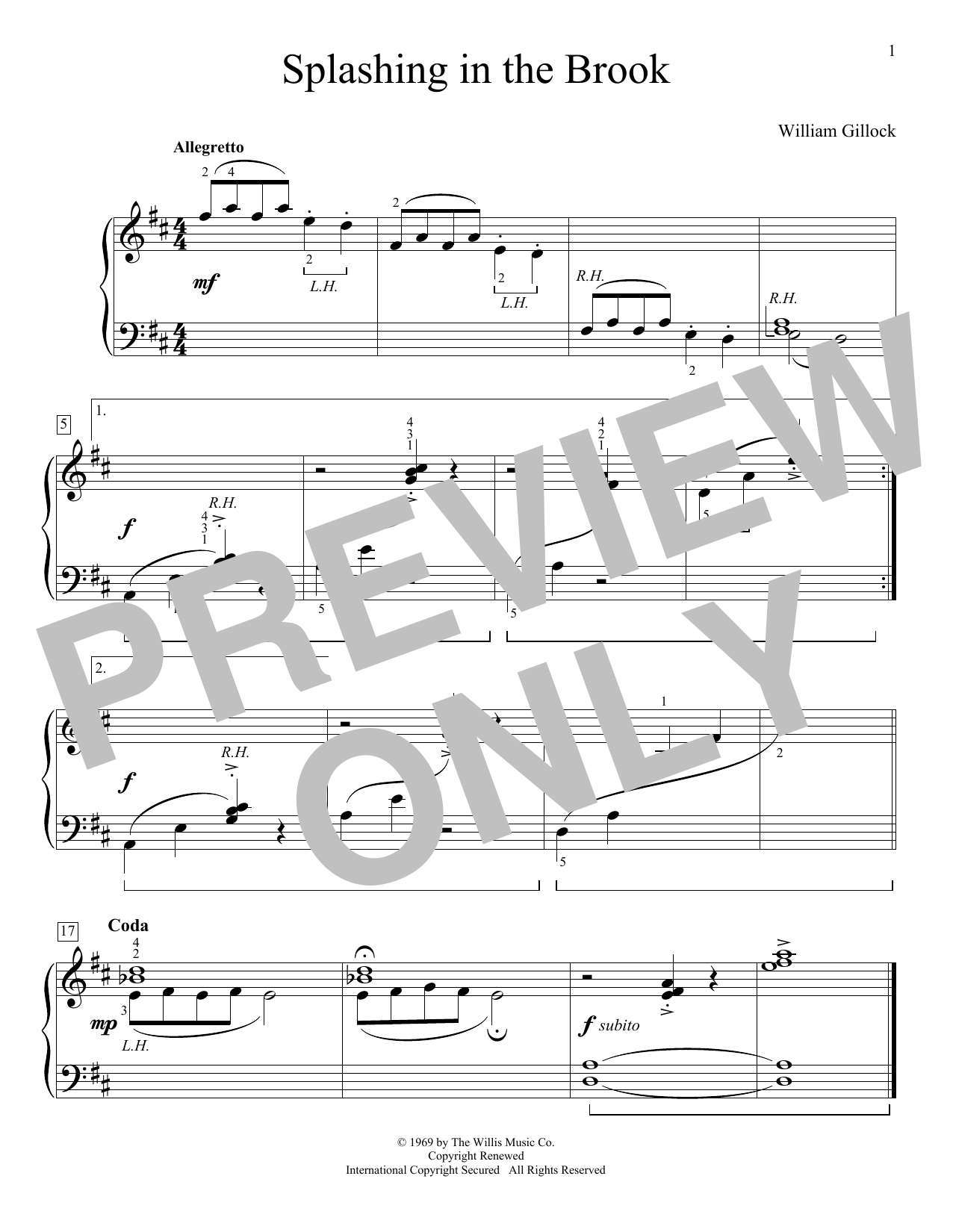 Produktgalerie: Seite 1 von 1 Splashing In The Brook, William Gillock, Klavier