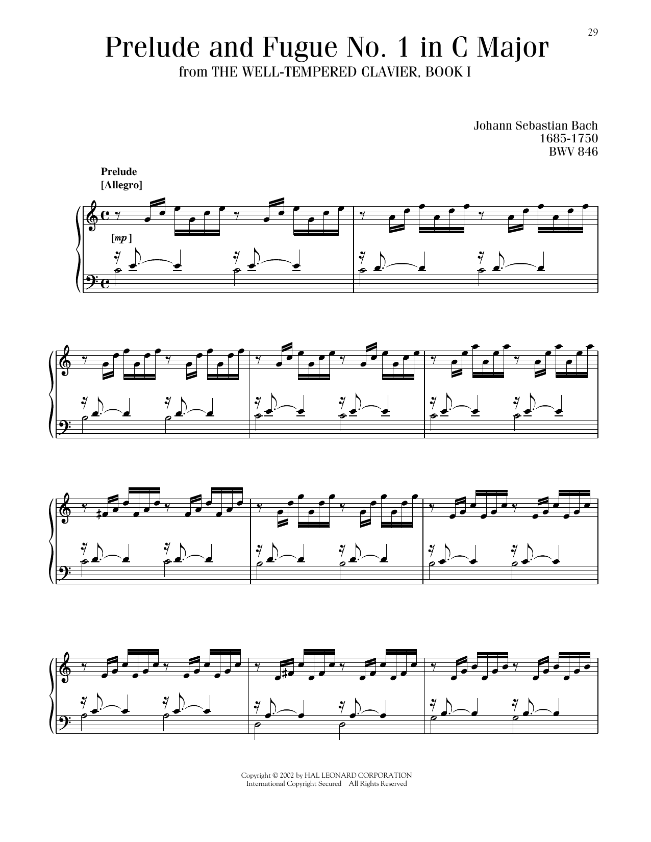 Produktgalerie: Seite 1 von 1 Prelude And Fugue In C Major, BWV 846, Johann Sebastian Bach, Klavier