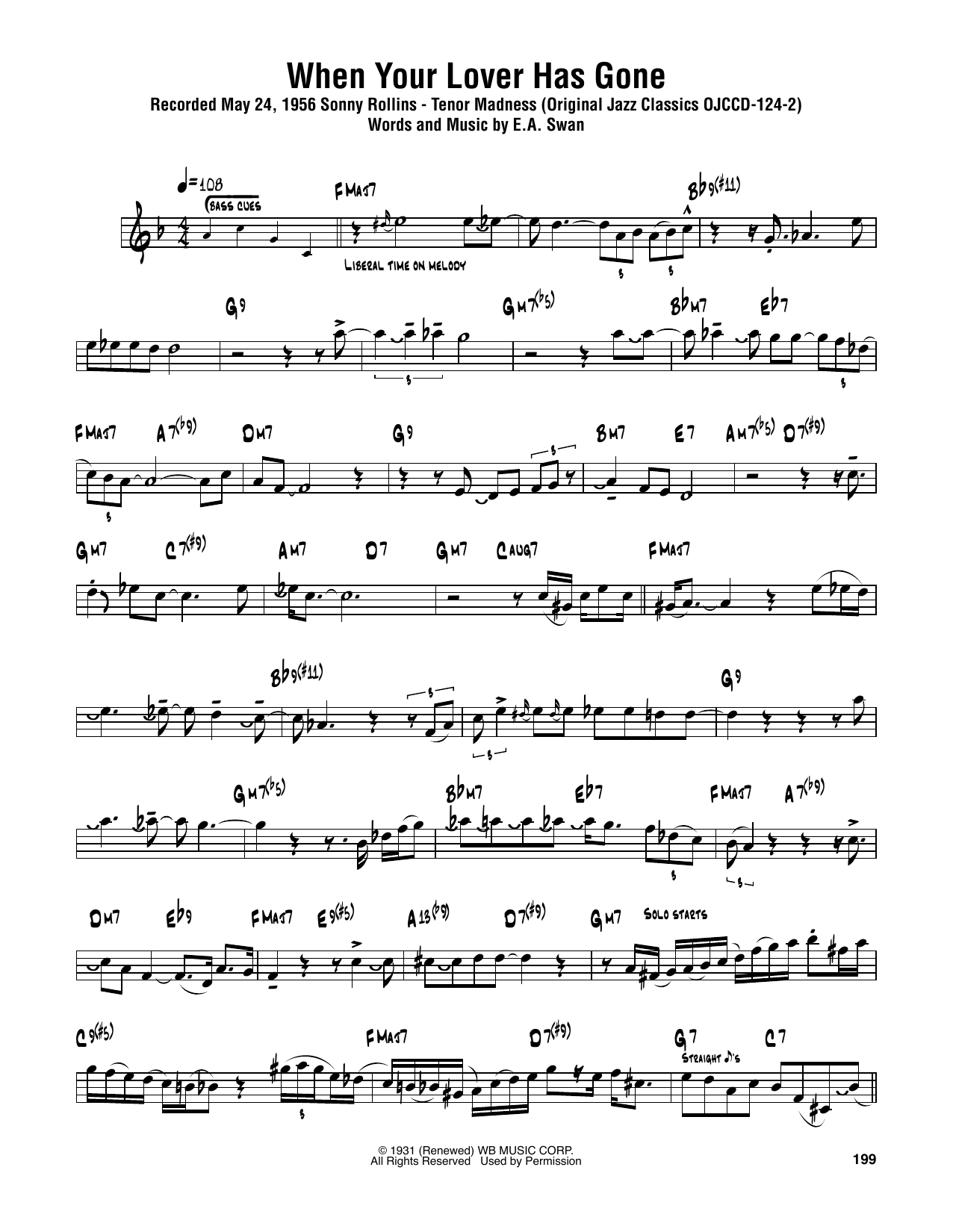 Product gallery: Page 1 of 1 When Your Lover Has Gone, Sonny Rollins