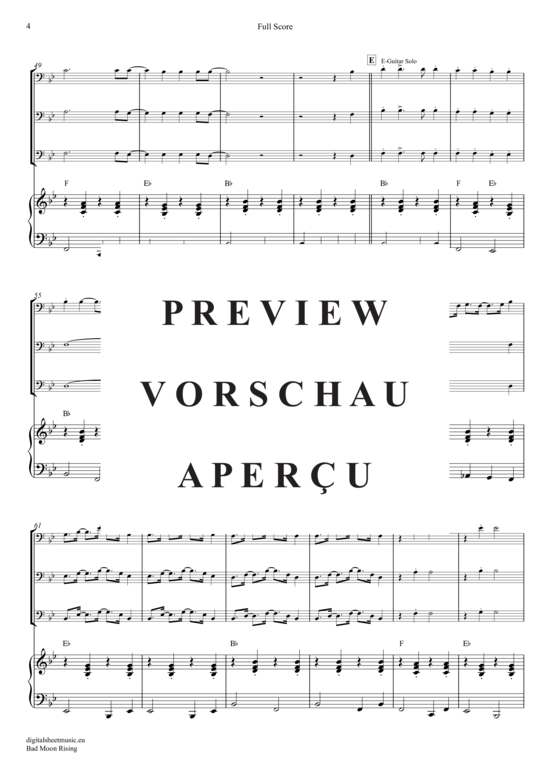 Product gallery: Page 5 of 20 Bad Moon Rising , Creedence Clearwater Revival, (Trombone Trio + Piano)